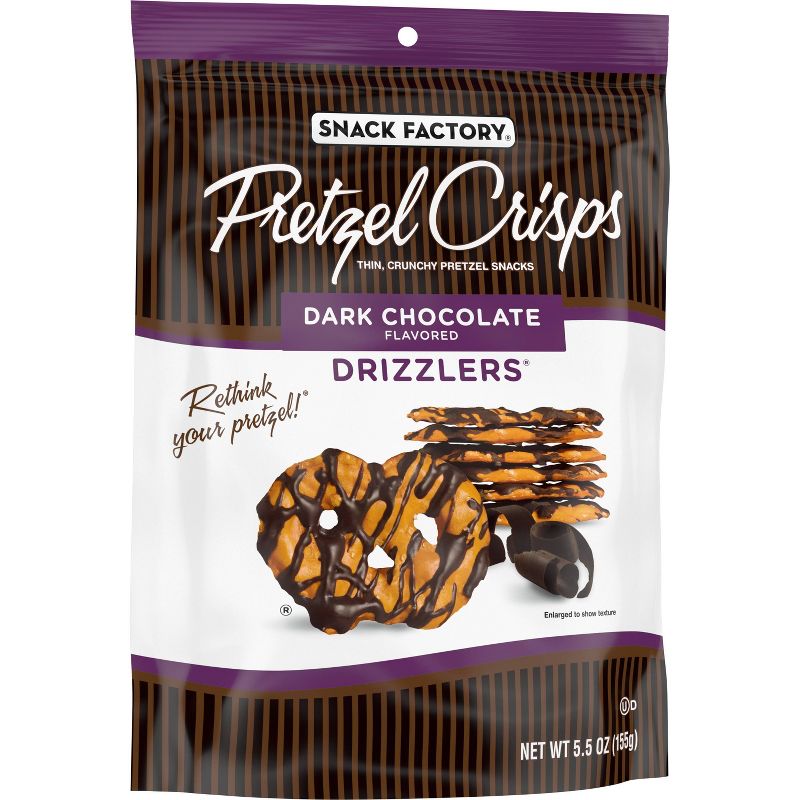 Snack Factory Pretzel Crisps Drizzlers Dark Chocolate Drizzled Pretzels - 5.5oz, 4 of 6