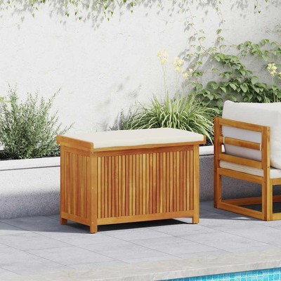 vidaXL Cushion Box Wood Natural Solid Acacia wood Medium Cushion Box
