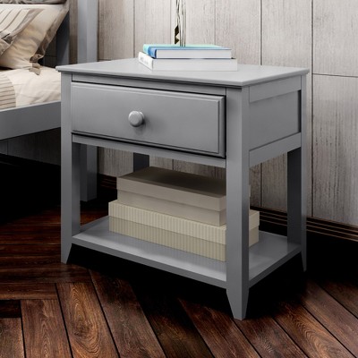 Plank+Beam Solid Wood Nightstand with Storage Drawer and Shelf