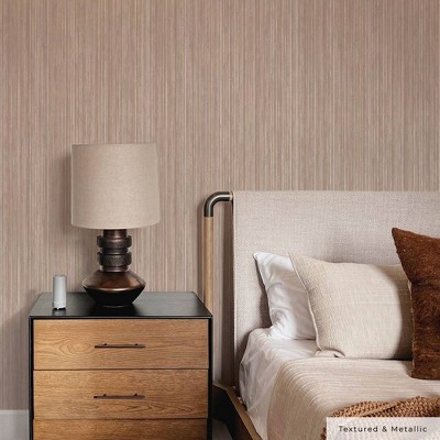 Neutral Faux Grasscloth Peel and Stick Wallpaper Roll