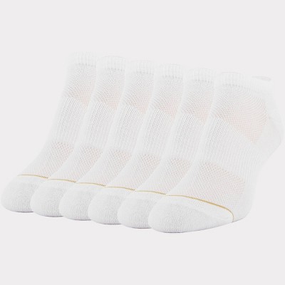 All Pro Women's Extended Size Aqua FX 6pk No Show Athletic Socks - White 8-12