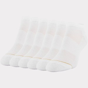All Pro Women's Extended Size Aqua FX 6pk No Show Socks - White 8-12: Moisture Wicking, Cushioned, Arch Support - 1 of 3