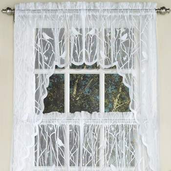 Songbird Motif Knit Lace Window Curtains by Sweet Home Collection™