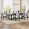 Set of 2 Dining Chairs, Modern Farmhouse Accent Chairs with Rubber Wood Legs, Linen Kitchen Chairs Side Chairs - ModernLuxe - 2 of 4