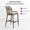 PURPLE LEAF Patio Sunbrella Bar Stools Set of 2 Handwoven Wicker Bar Height Stool Modern Aluminum Outdoor Wicker Barstools with Back and Cushion - 4 of 4