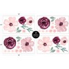 Sweet Jojo Designs Girl Wall Decal Stickers Art Nursery Décor Watercolor Floral Red Pink Grey 4pc - 3 of 3