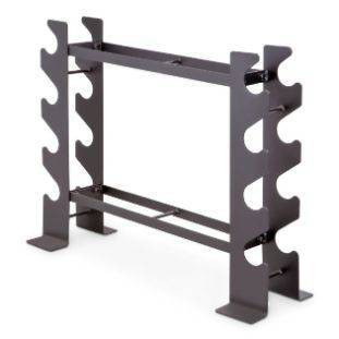 Compact Black Steel Dumbbell Rack with 10 Slots