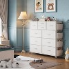 10-Drawer Storage Dresser with Side Pockets & Hooks for Bedroom, Living Room, Hallway, Closet, PU Finish, Sturdy Metal Frame, White - 3 of 4