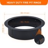 COZONY Outdoor Fire Pit Ring, Heavy Duty Wood Burning Firepit for Camping, Backyard & Bonfire, Round Metal Fire Pit with Tongs, Black - 3 of 4