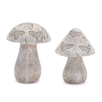 Melrose Insect Print Mushroom (Set of 2)