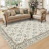 Acekool Grey Floral Washable Area Rug, Non-Slip Low Pile Carpet for Living Room, Bedroom, Dining Room, Indoor Foldable Soft Mat - 2 of 4