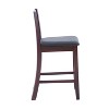 Triena Soho 24" Padded Seat Faux Leather Counter Height Barstool Hardwood/Espresso - Linon: Rubberwood Frame, Ladder-Back Design - 4 of 4