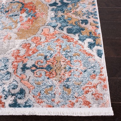 Elysian Bliss 59" Round Hand-Knotted Blue Synthetic Area Rug