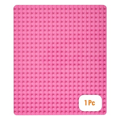 Strictly Briks Classic Big Briks Stackable Baseplates, Large Pegs for Ages 3 and Up, Pink, 1 Piece, 13.75" x 16.25" Inches