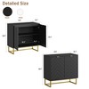 31.5 In Modern Sideboard Buffet Cabinet,Wood Accent Storage Cabinet with Herringbone Doors & Shelf,Credenza Console Table for Dining Room Living Room - 2 of 4