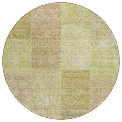 Green Copper And Mint Green Patchwork Washable Indoor Outdoor Area Rug