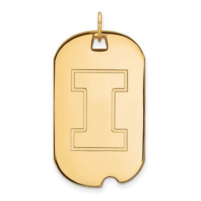 Black Bow Jewelry 10k Yellow Gold Illinois Fighting Illini NCAA Large Pendant
