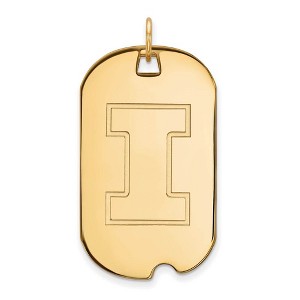 Black Bow Jewelry 10k Yellow Gold Illinois Fighting Illini NCAA Large Pendant - 1 of 3