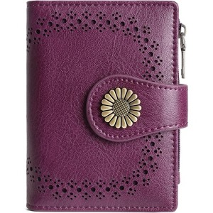 Clotth Womens Wallet - RFID Blocking Slim Bifold Wallet for Women with Zipper Coin Pocket,9 Card Slots & ID Window for Daily Use,Travel - 1 of 4