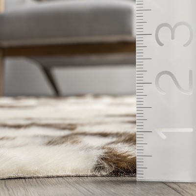 EcoChic Brown Faux Cowhide 5' x 7' Washable Area Rug