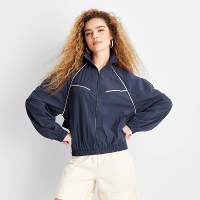 Women's Track Bomber Jacket - Future Collective Navy Blue M