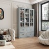 FUFU&GAGA 47.2 "W Modular Combination Display Cabinet Glass Door Wooden Pantry Organiser - 4 of 4