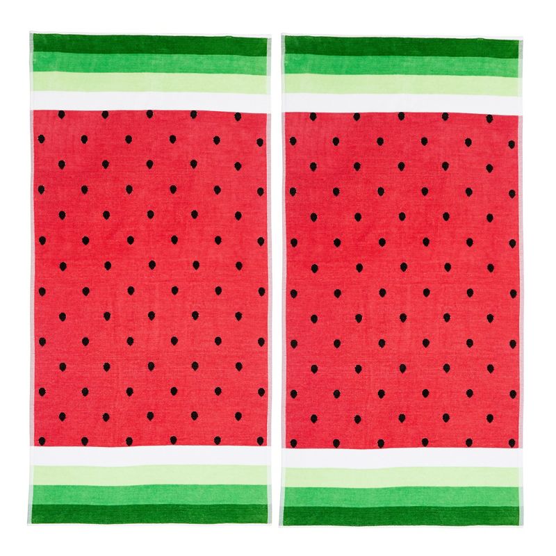 Market & Place 2-Pack Cotton Printed Beach Towel Set, 1 of 7