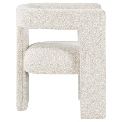 Petra White Bouclé Upholstered Modern Accent Chair