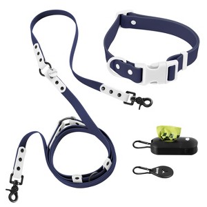THE LICKER STORE Luna 8FT Adjustable 6-in-1 Waterproof Hands-Free Leash and Collar with LED Flashlight, Bag Dispenser, and Poop Bag Holder - 1 of 4