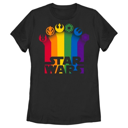 Adult Star Wars Pride Rainbow Crests Logo T-Shirt - image 1 of 4