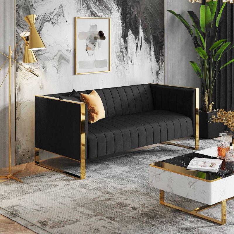 Trillium Velvet 3 Seater Sofa - Manhattan Comfort, 3 of 9