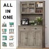 Kitchen Pantry Cabinet with Microwave Shelf,Tall Coffee Bar Cabinet,Freestanding Storage Cabinet with Doors and Shelves - 4 of 4