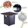 Kumasinova 28" Propane Gas Outdoor Fire Pit Table,50000 BTU Stainless Steel Burner Square Fireplace with Lid and Lava Stones,ETL Approved,Black - 2 of 4