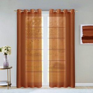 Dainty Home Malibu Extra Wide Semi-sheer Grommet Panel Pair 2 Panels 108" W X 84" L - 1 of 4