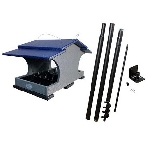JCS Wildlife Large Poly Hopper Bird Feeder  - Mounting Pole Bundles Available! - 1 of 4