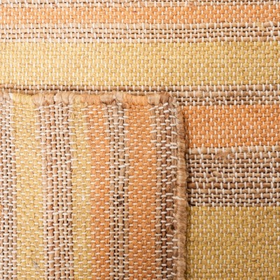 Handwoven Natural and Gold Wool and Cotton 4' x 6' Area Rug