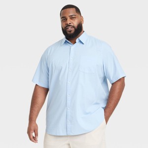 Men's Short Sleeve Poplin Shirt - Goodfellow & Co™ Aqua Blue - 1 of 3
