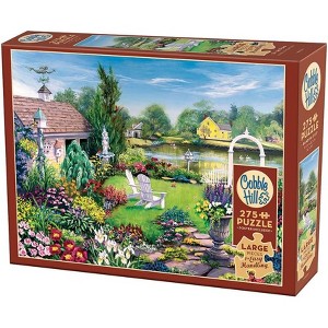 Cobble Hill 275 Piece Jigsaw Puzzle - By the Pond (Poster Included), Extra-Large Pieces - 1 of 3