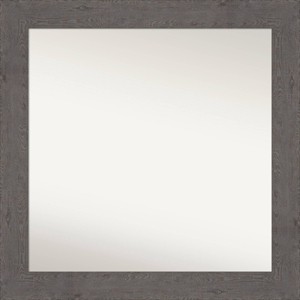 32" x 32" Rustic Plank Gray Wall Mirror: Amanti Art, Square, Polystyrene Frame, Wall Mount - 1 of 4