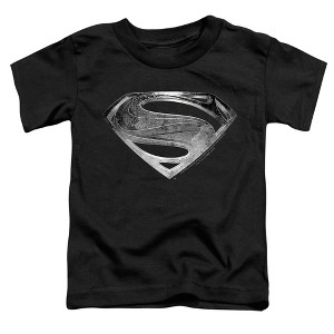 Toddler Boys' Justice League Movie Superman Symbol Black Suit T Shirt - 1 of 2