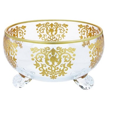 Classic Touch Salad Bowl with Rich Gold Design