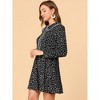 INSPIRE CHIC Women's Heart Print Long Sleeve A-Line Lace Trim Peter Pan Collar Mini Dress - 4 of 4
