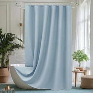 LunaLulinlk Thick Waffle Weave Shower Curtain - 1 of 4