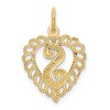 Black Bow Jewelry 14k Yellow Gold, Grace Collection, Satin Heart Initial S Pendant, 15mm - 4 of 4