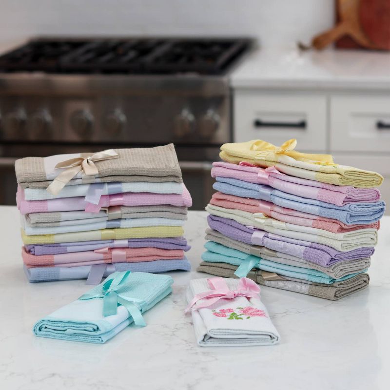 Kafthan Textile Thrive Multicolor Jacquard Solid Cotton Kitchen Towel Set (Set of 10), 5 of 8