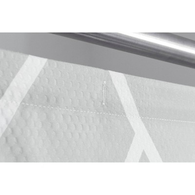 Gray and White Geometric Fabric Bathroom Shower Curtain with Liner