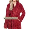 PAVILIA Women Plush Fleece Robe, Soft Textured Bathrobe, Lady Cozy Spa Long Robes, Fuzzy Satin Waffle Trim - 3 of 4