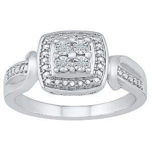 Diamond Accent Round White Diamond Fashion Ring in Sterling Silver (I-J,I2-I3) (Size 9.00), Women