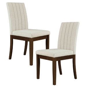 510 Design Set of 2 Everly Upholstered Channel Back Dining Chairs - 1 of 4