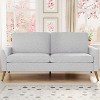 Dyonery 60" Loveseat Sofa, Comfy Mid Century Modern Couches for Living Room, Tool-Free Setup Small Couches, for Bedroom Office, Corduroy - Beige - 3 of 4